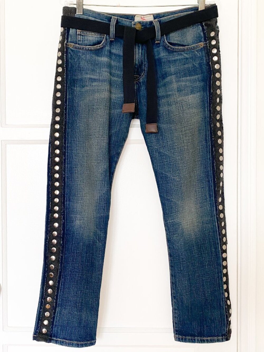 Current/Elliot x MARNI Studded Boyfriend Jeans Belted